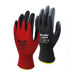 Beybi Zebra Nitril Kapl� Polyester Eldiven